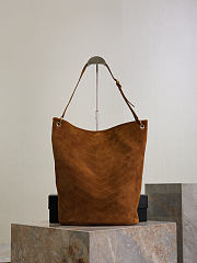 YSL Niki Cassandre Suede Bucket Bag in Brown - 40x33x16cm - 6