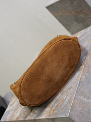 YSL Niki Cassandre Suede Bucket Bag in Brown - 40x33x16cm - 2