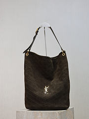 YSL Niki Cassandre Suede Bucket Bag in Light Musk - 40x33x16cm - 1