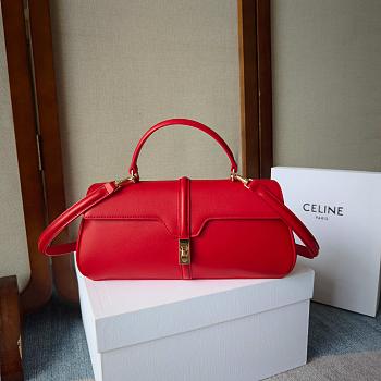 Celine Le 16 Side-To-Side In Satinated Calfskin Red - 28x13x9cm