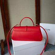 Celine Le 16 Side-To-Side In Satinated Calfskin Red - 28x13x9cm - 6