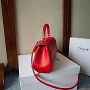 Celine Le 16 Side-To-Side In Satinated Calfskin Red - 28x13x9cm - 5