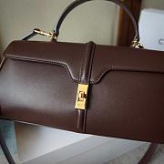 Celine Le 16 Side-To-Side In Satinated Calfskin Chestnut - 28x13x9cm - 2