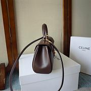Celine Le 16 Side-To-Side In Satinated Calfskin Chestnut - 28x13x9cm - 3