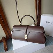 Celine Le 16 Side-To-Side In Satinated Calfskin Chestnut - 28x13x9cm - 4
