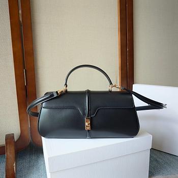 Celine Le 16 Side-To-Side In Satinated Calfskin Black - 28x13x9cm