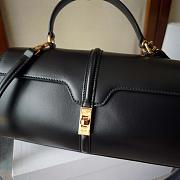 Celine Le 16 Side-To-Side In Satinated Calfskin Black - 28x13x9cm - 2
