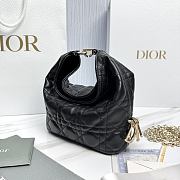 Mini Dior Toujours Hobo Bag Black Cannage Lambskin - 18x10x7cm - 3