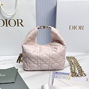 Mini Dior Toujours Hobo Bag Ballet Pink Cannage Lambskin - 18x10x7cm - 6