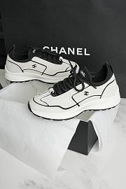 Chanel Trainers Calfskin & Mixed Fibers Ivory & Black G47415 - 4