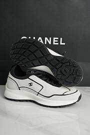 Chanel Trainers Calfskin & Mixed Fibers Ivory & Black G47415 - 3