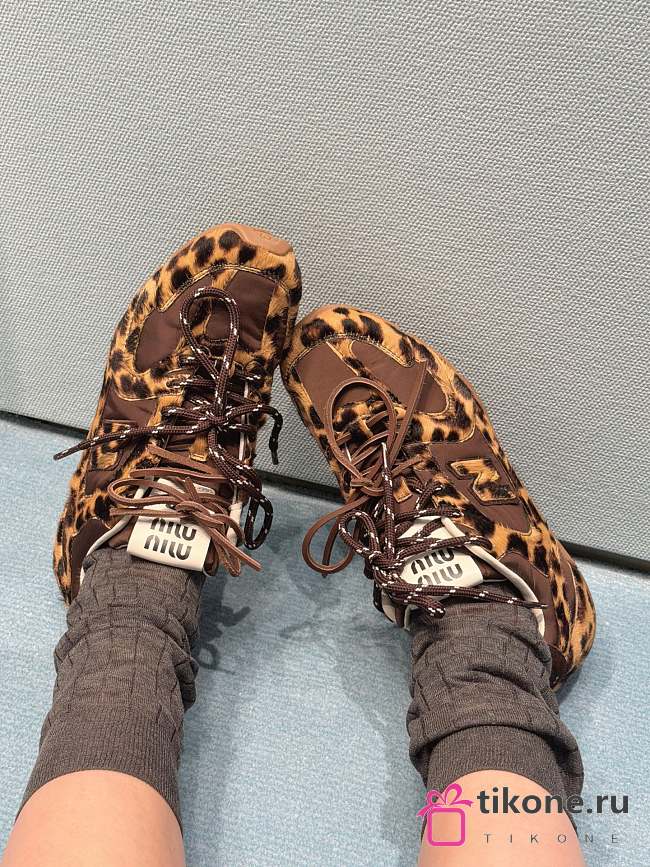 New Balance X Miumiu 530 SL Sneakers In Printed Leather And Technical Fabric Honey/Brown - 1