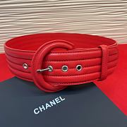 Chanel Leather Belt Red 6cm - 5