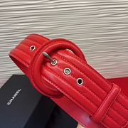 Chanel Leather Belt Red 6cm - 3