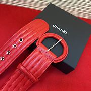 Chanel Leather Belt Red 6cm - 2