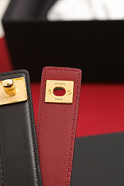 Chanel Leather Belt Calfskin & Metal Black & Gold AAC406 - 5