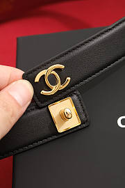 Chanel Leather Belt Calfskin & Metal Black & Gold AAC406 - 4