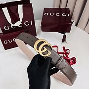Gucci GG Marmont Wide Belt Dark Taupe Leather 4cm 863296 - 3