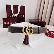 Gucci GG Marmont Wide Belt Dark Taupe Leather 4cm 863296 - 2