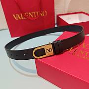 VLTN Vlogo Signature Belt In Shiny Calfskin 30mm With Enamelled Logo Detail Black - 1