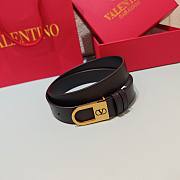 VLTN Vlogo Signature Belt In Shiny Calfskin 30mm With Enamelled Logo Detail Black - 6