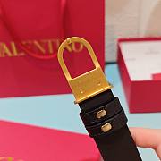 VLTN Vlogo Signature Belt In Shiny Calfskin 30mm With Enamelled Logo Detail Black - 5