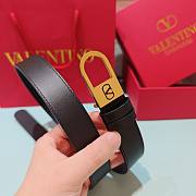 VLTN Vlogo Signature Belt In Shiny Calfskin 30mm With Enamelled Logo Detail Black - 3