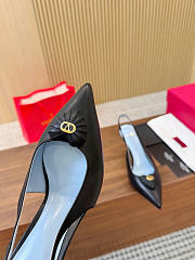 VLTN Coeur Royal Slingback Pumps In Kidskin Black 75mm - 5