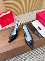 VLTN Coeur Royal Slingback Pumps In Kidskin Black 75mm - 3