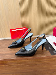 VLTN Coeur Royal Slingback Pumps In Kidskin Black 75mm - 2