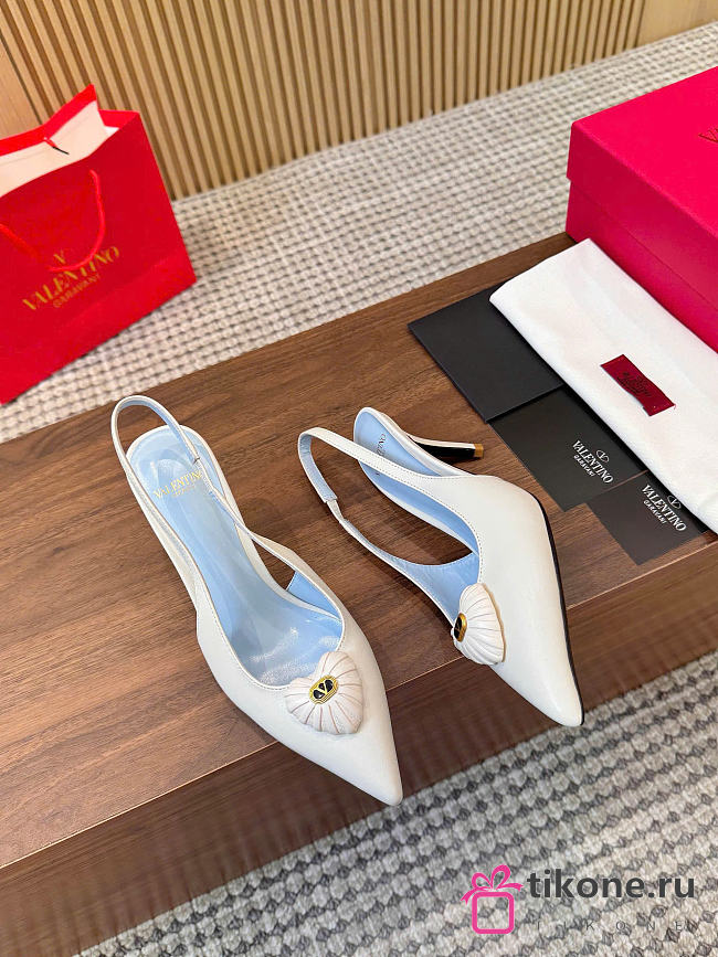 VLTN Coeur Royal Slingback Pumps In Kidskin Butter 75mm - 1