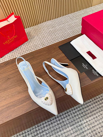 VLTN Coeur Royal Slingback Pumps In Kidskin Butter 75mm