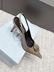Prada Leather Slingback Pumps Dove Gray 90mm 1I713O  - 6