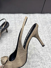 Prada Leather Slingback Pumps Dove Gray 90mm 1I713O  - 5