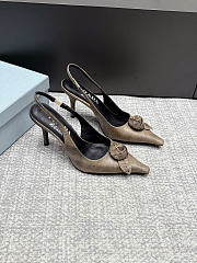 Prada Leather Slingback Pumps Dove Gray 90mm 1I713O  - 3