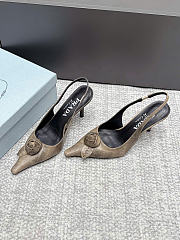 Prada Leather Slingback Pumps Dove Gray 90mm 1I713O  - 2
