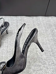 Prada Leather Slingback Pumps White/Black 90mm 1I713O  - 6