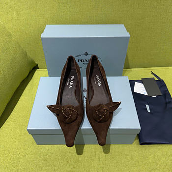 Prada Suede Ballerinas Dark Brown 20mm 1F717O