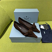 Prada Suede Ballerinas Dark Brown 20mm 1F717O - 5