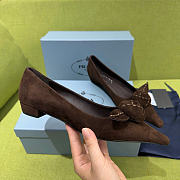 Prada Suede Ballerinas Dark Brown 20mm 1F717O - 4
