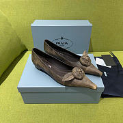 Prada Leather Ballerinas Dove Gray 20mm 1F717O - 3