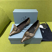 Prada Leather Ballerinas Dove Gray 20mm 1F717O - 2