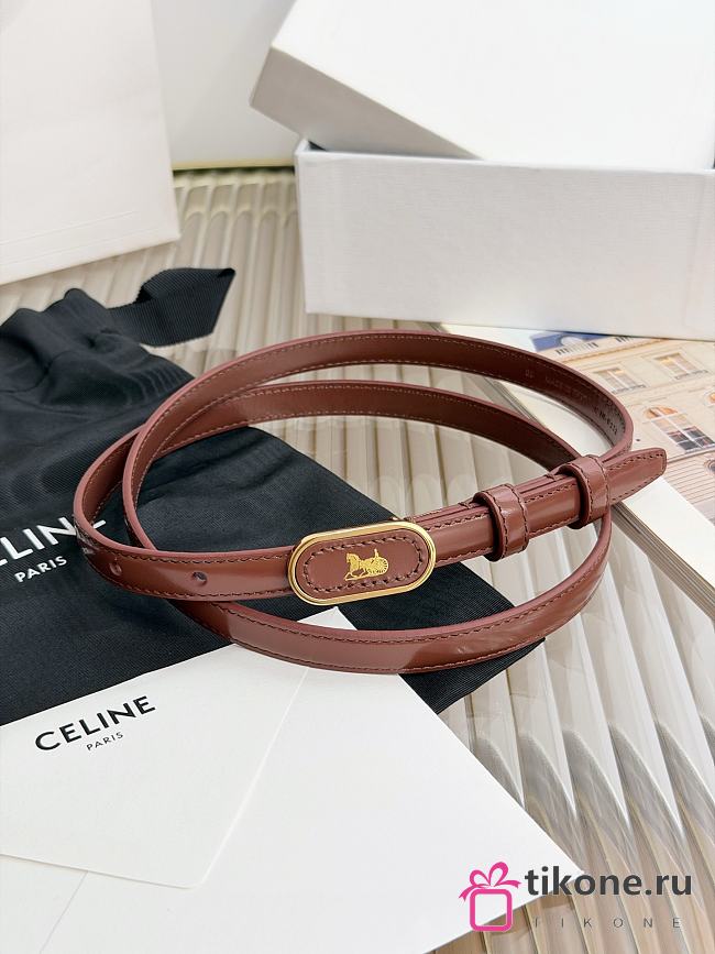 Celine Chariot Belt 13 In Taurillon Leather Red Wood - 1