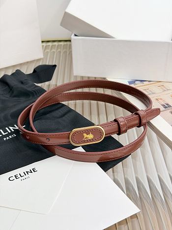 Celine Chariot Belt 13 In Taurillon Leather Red Wood