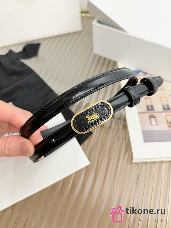 Celine Chariot Belt 13 In Taurillon Leather Black - 1