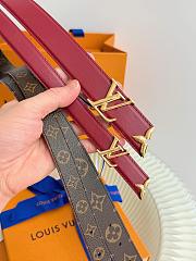 LV Pretty LV 20mm Reversible Belt Monogram Rouge M4951V  - 2