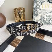 Reversible CD Icon Belt Navy Blue Dior Oblique Jacquard and Smooth Calfskin 20mm - 5