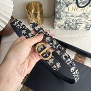 Reversible CD Icon Belt Navy Blue Dior Oblique Jacquard and Smooth Calfskin 20mm - 2