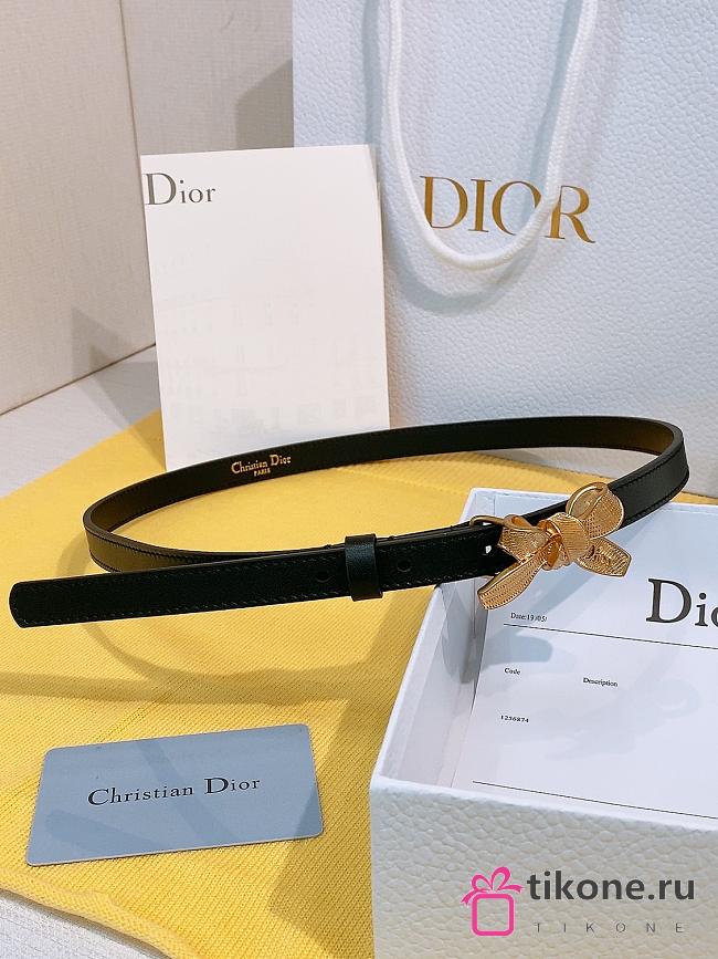 Diorissimo Bow Belt Black Smooth Calfskin 15mm - 1