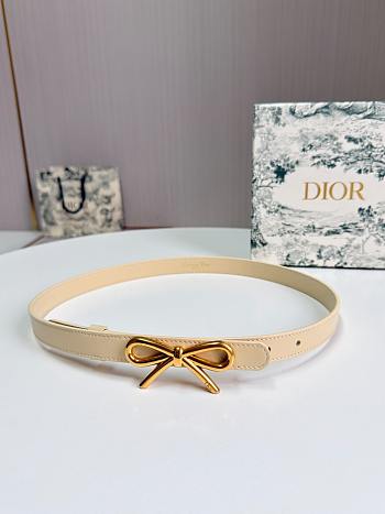 Le Nœud de Dior Belt Beige Smooth Calfskin 20mm